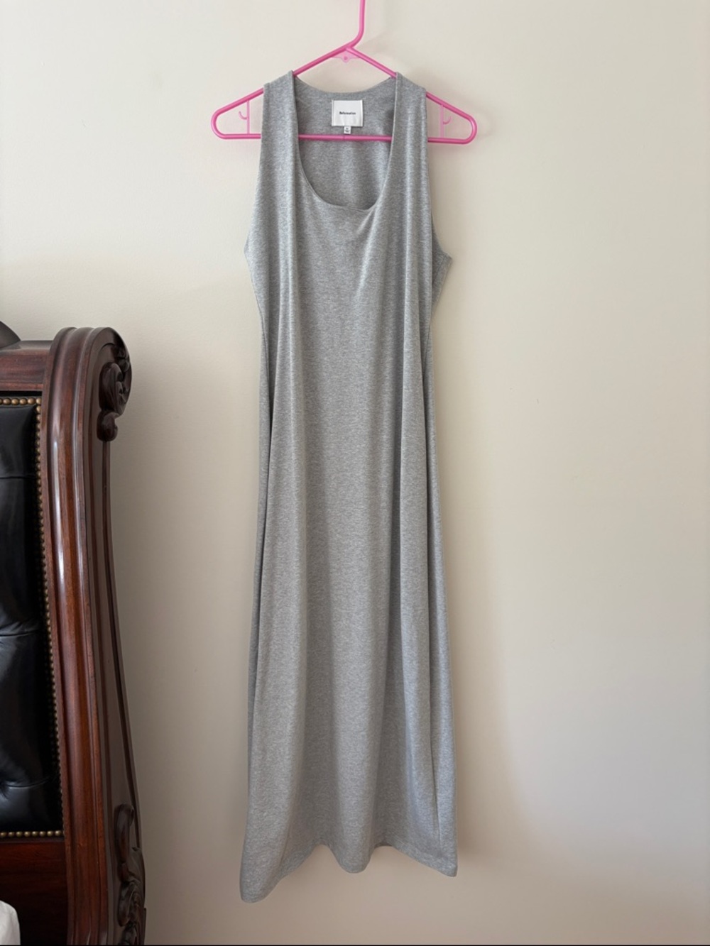 Reformation Silver Grey Sleeveless Maxi Dress
